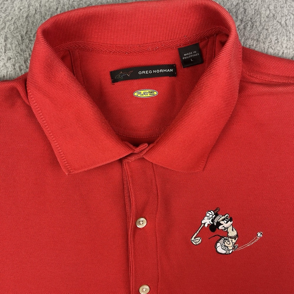 Greg Norman Play Dry Disney Mickey Mouse Golf Polo 1/4 Button Shirt Men's Large